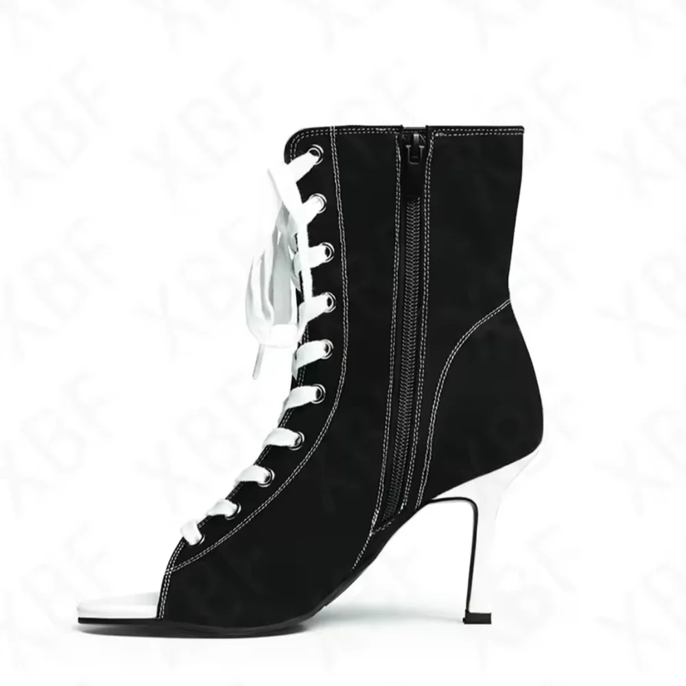 Red Lace-Up Women's Shoes - Picture 9 of 13